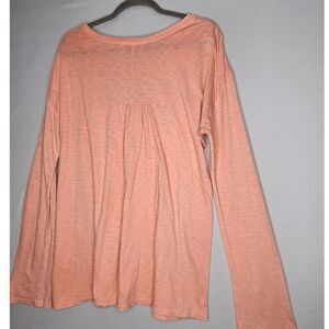 Fresh Produce Womans Long Sleeve Peach Scoop Neck XL 100% Cotton